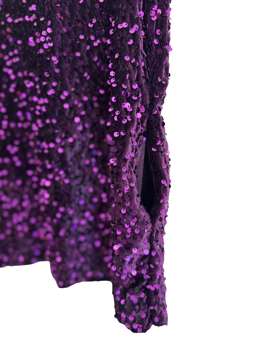 Purple Sequin Movement Dress with Pockets