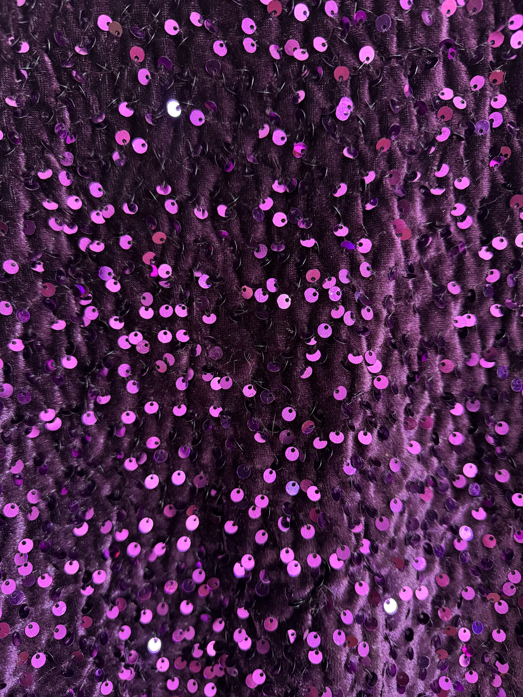 Purple Sequin Movement Dress with Pockets